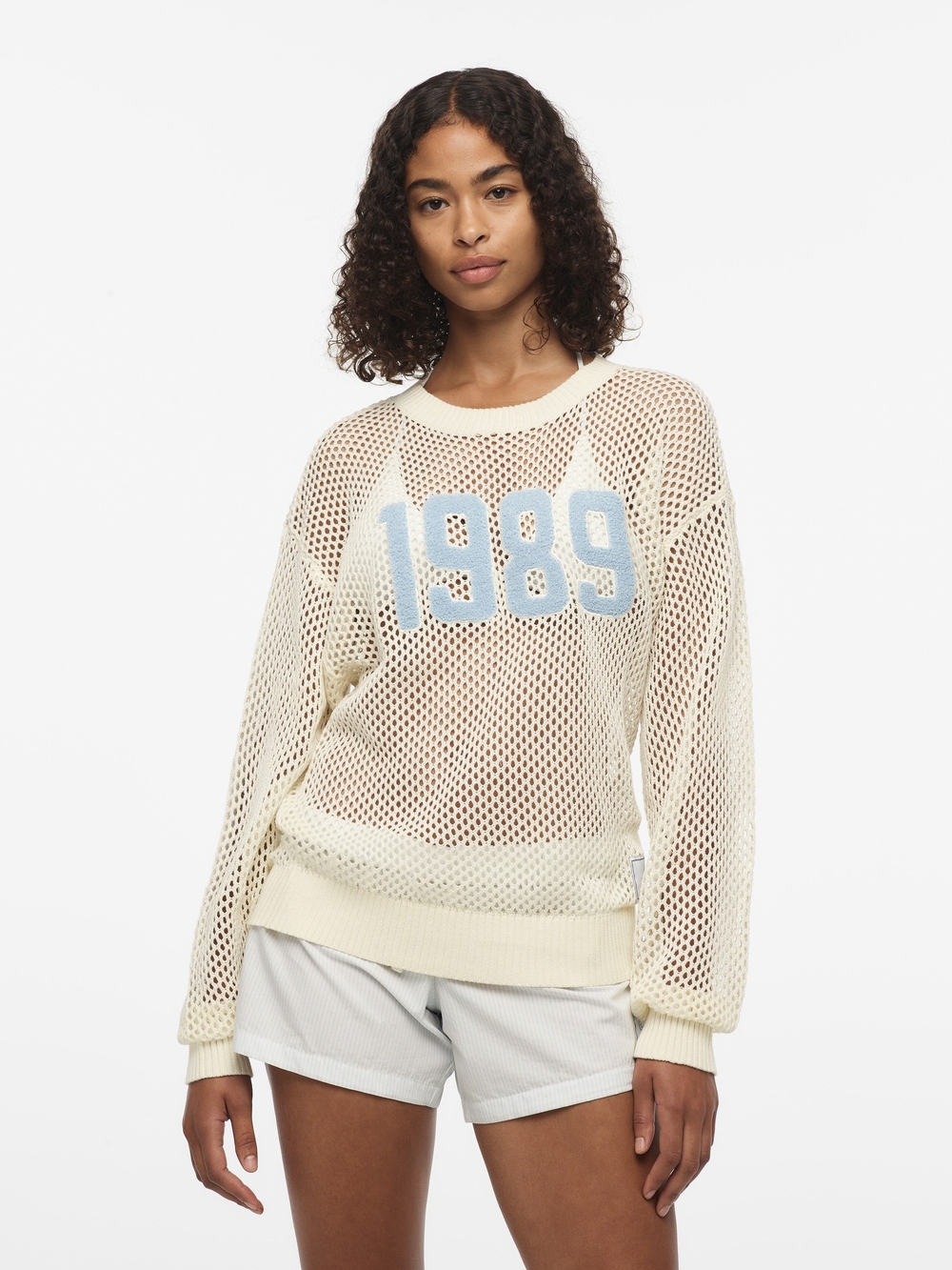 Taylor Swift 1989 Taylor’s Version Cream Open Knit Sweater M Coastal Swiftie